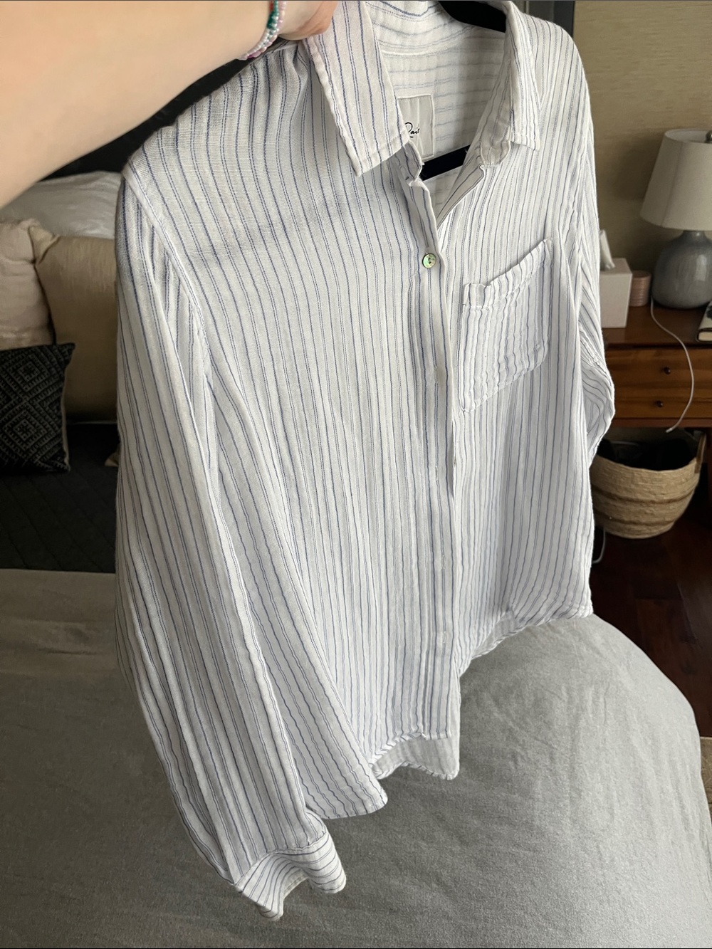 Rails women’s Ellis White Gauze Button-Up Long-Sleeve Shirt